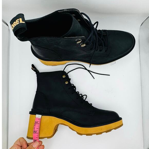 SOREL Hi-Line Black Waterproof Hiking Leather Blend Lace-Up Boot Women size 11 - Picture 8 of 8